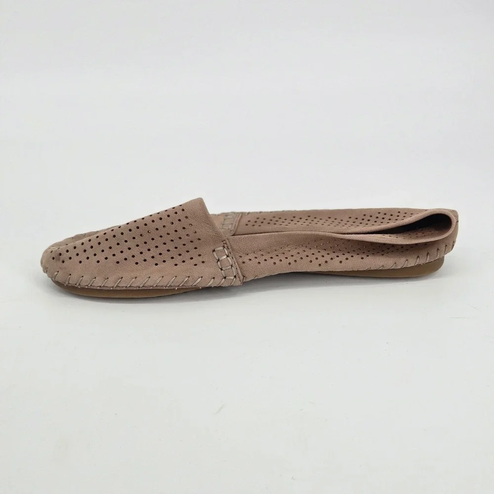 Adam Tucker by Me Too Kori Perforated Ballet Flat Taupe Loafers Shoes Size US 8